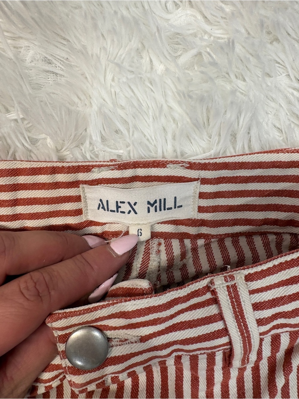 Alex Mill Red and White Striped Straight-Leg Pants - Picture 3 of 6